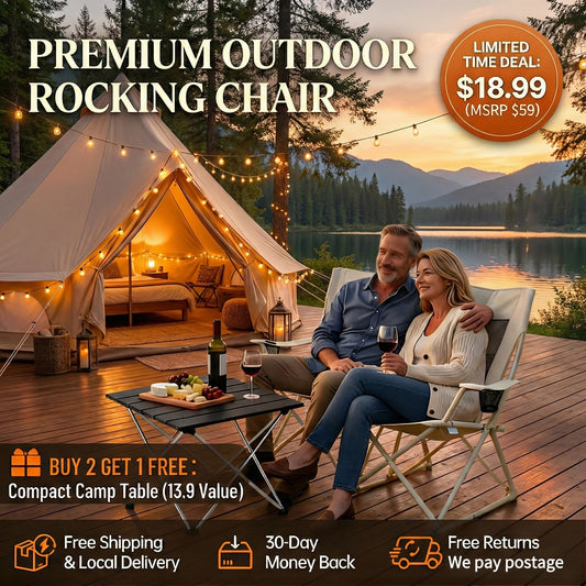 Simpliwood Premium Outdoor Rocking Chair with Spring-Action Technology (350 lbs Capacity)