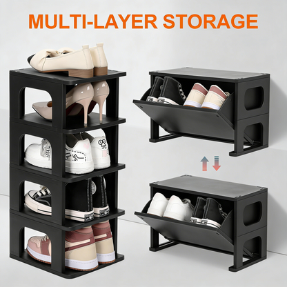 Adjustable Height Multi-Layer Shoe Rack Organizer