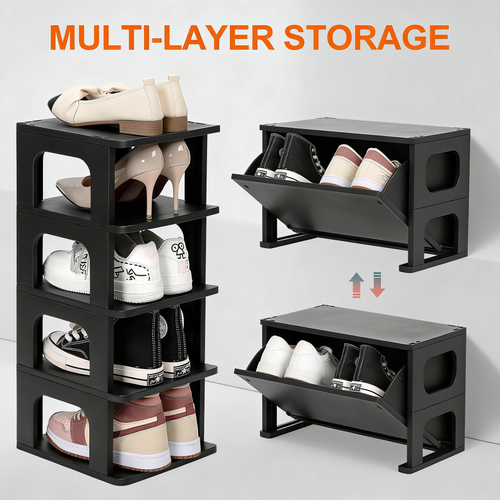Adjustable Height Multi-Layer Shoe Rack Organizer