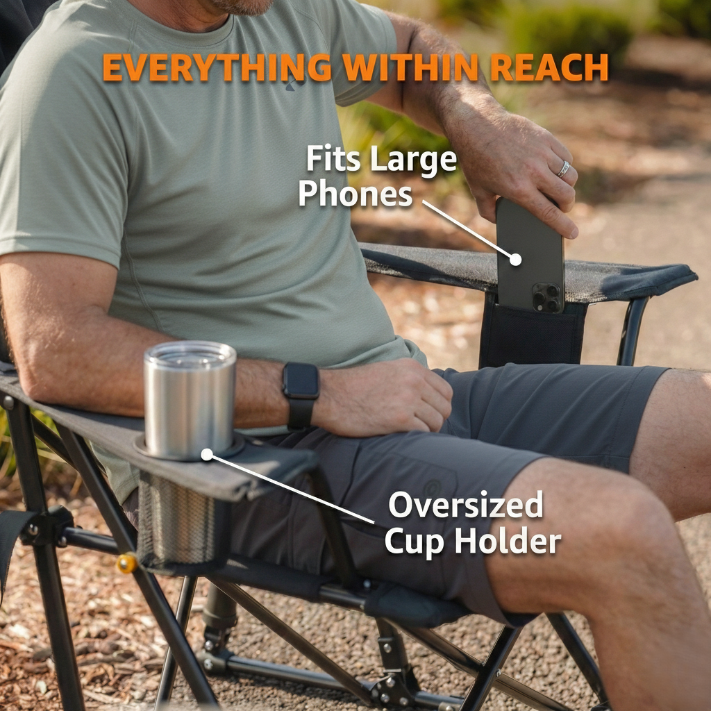 Simpliwood Premium Outdoor Rocking Chair with Spring-Action Technology (350 lbs Capacity)