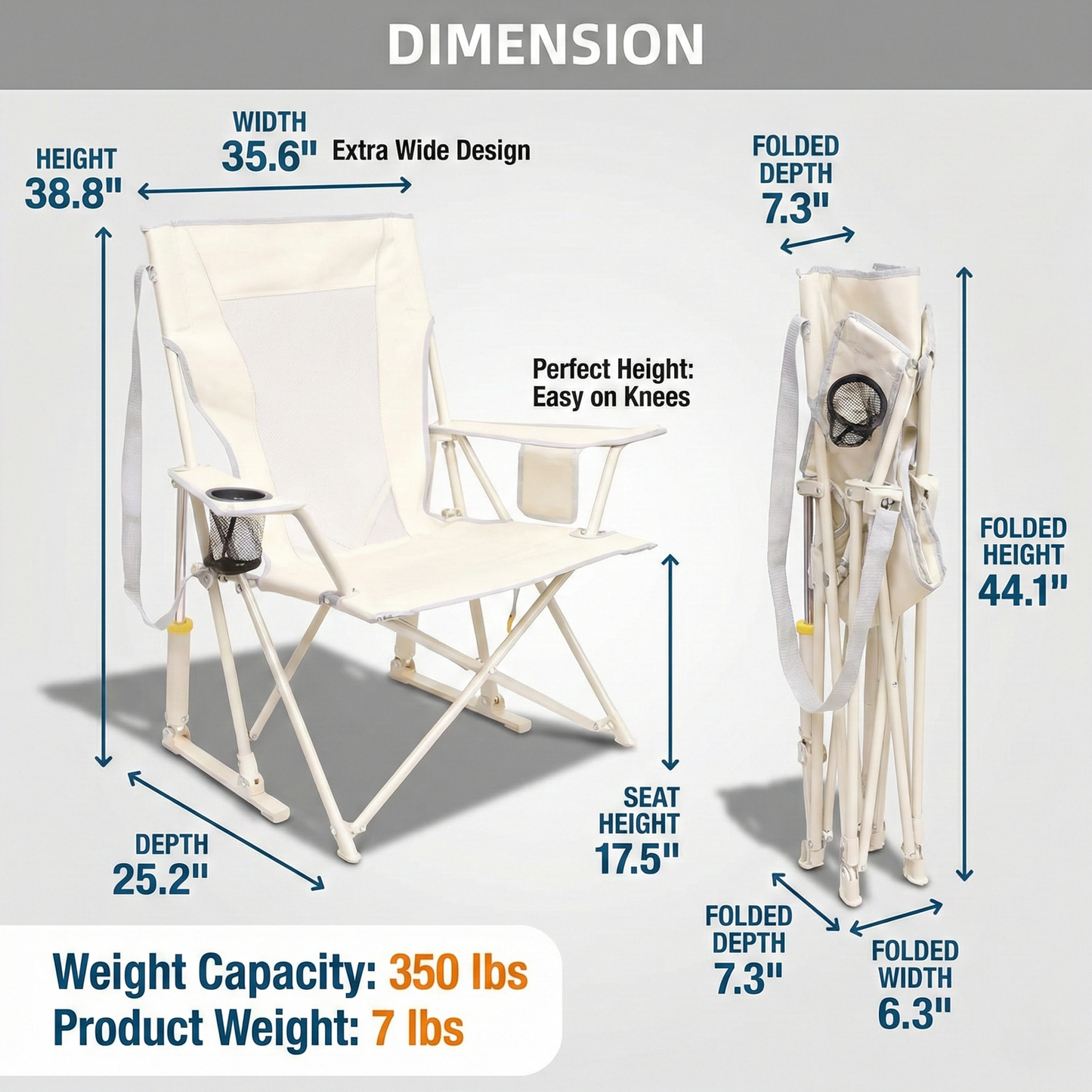 Simpliwood Premium Outdoor Rocking Chair with Spring-Action Technology (350 lbs Capacity)