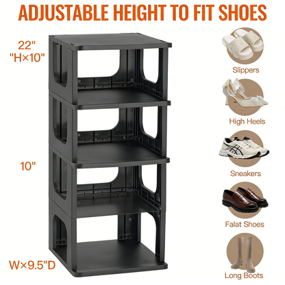 Adjustable Height Multi-Layer Shoe Rack Organizer